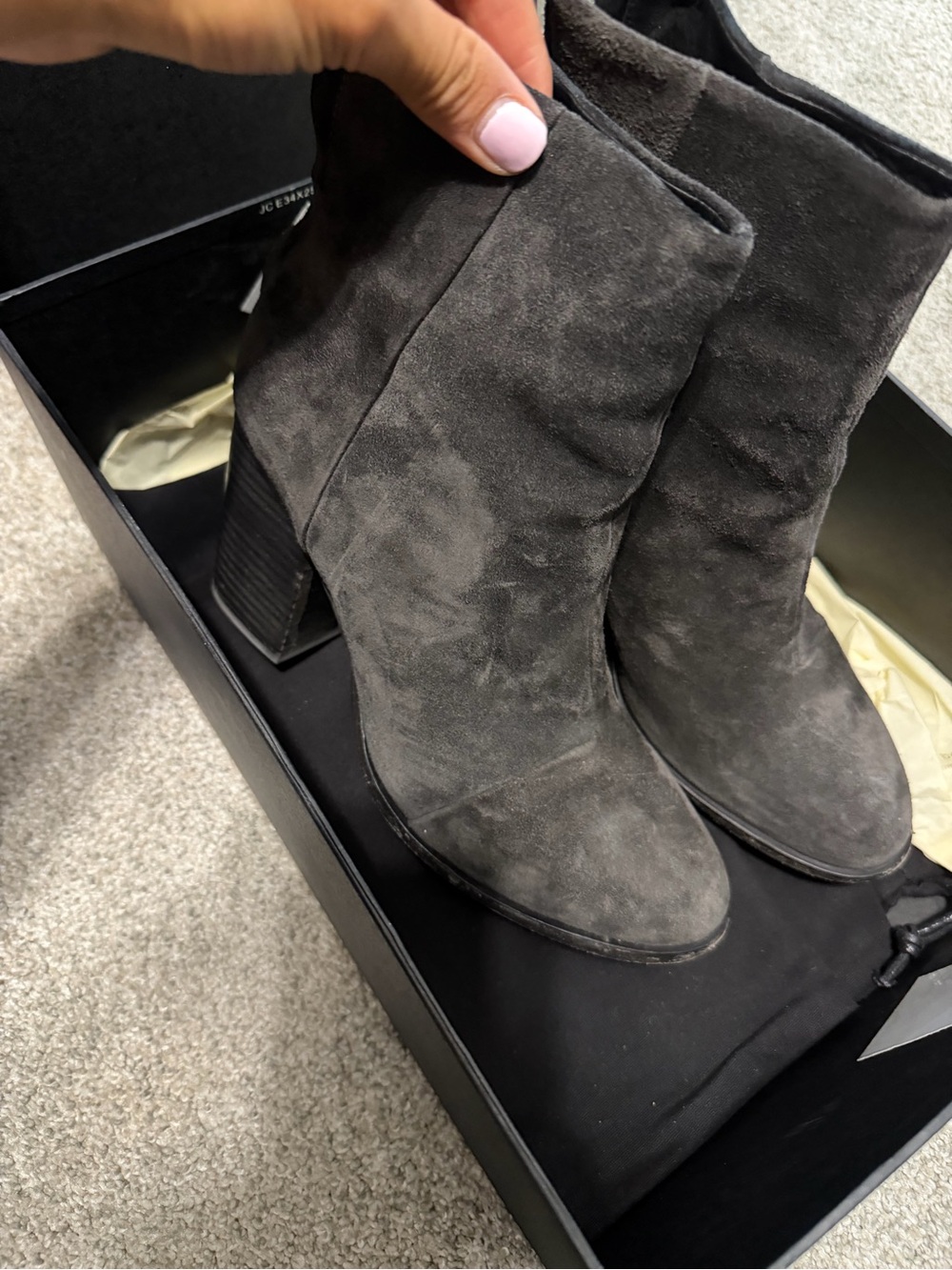 rag & bone Charcoal Suede Ankle Booties